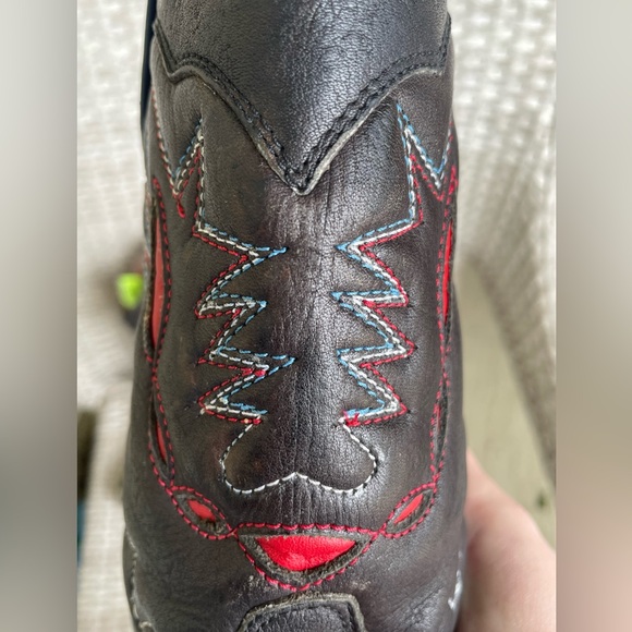 Vittorio Ricci Embroidered, steel toed leather Cowboy Cowgirl boots 5 1/2 - Picture 9 of 10